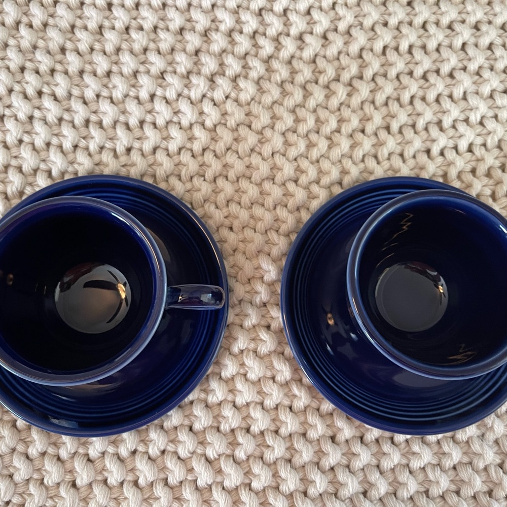 2 Fiestaware cobalt Blue Mug Set